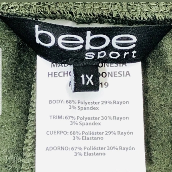 Bebe Sport Womens Logo Pants 1X Athletic Green - Picture 8 of 10